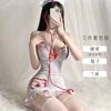 Ropa de enfermera, lencería sexy, traje de pasión, liga, ajuste delgado, belleza, espalda caliente, hueco, delgado, pecho pequeño, camisón