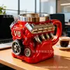 Caneca de Resina com Revestimento para Motor V8 de Novo Produto Transfronteiriço, Ornamentos Mecânicos e Artesanato Personalizados de Nicho de Alta Qualidade