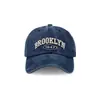 2026 Novo Modelo Boné de Baseball Bordado Brooklyn Vintage Lavado Desgastado Aba Curva Ajustável Boné com Letras