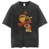 2025 Nuevo Modelo Comercio Exterior Marca Independiente Holgada y Cómoda Retro Y2K Anime Unisex Camiseta Lavada Adulto Camiseta Corta