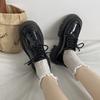 Mocassins Britânicos Preppy Retrô de Sola Grossa com Aumento de Altura para Mulheres 2024 Novos Sapatos Femininos Casuais da Moda Versátil com Cadarço
