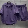 Nova Marca Moderna Moda Casual Conjunto de Verão Masculino e Feminino Simples Versátil Fino Respirável Camiseta e Shorts Conjunto de Duas Peças