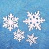 Nuevo conjunto de cuatro piezas de copos de nieve plateados con purpurina blanca para decoración de fiestas, copos de nieve navideños, acrílicos para tartas, tarjetas de inserción