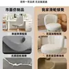Taburete Giratorio con Ruedas, Taburete Bajo con Respaldo, Taburete para Cambiar Zapatos en Casa, Silla Infantil, Taburete Redondo para Sala de Estar, Banco Blando Acolchado