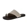 Sandalias de dedo estilo coreano con bloques de color, de meter, para mujer, para uso en exteriores, Novedad Verano 2026, Planas, Romanas, Casuales