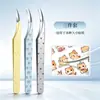 Pinzas para pestañas postizas de alta precisión sin pegamento con estampados de dibujos animados, pegatinas decorativas coloridas para álbumes de recortes, clip de delfín, especialmente diseñadas para técnicos de pestañas