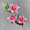 Simulação direta da fábrica 3 Lily casamento flor linha estrada chumbo decoração falsa flor arco arranjo de flores atacado
