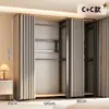 Armario de metal, estructura de acero, completamente cerrado, diseño simple, adecuado para apartamentos de alquiler, modular, engrosado, de pie, estilo abierto, para uso doméstico