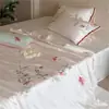 Lujoso Juego de Colcha Jacquard de Tencel Lenzing de Gama Alta de 60 Hilos para Dormir Desnudo, Juego de Cuatro Piezas de Colcha de Verano de Fibra de Lyocell, Colcha para Aire Acondicionado