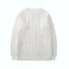 Tricô Torcido Masculino Inverno 2025 Novo Tricô Masculino de Manga Longa Gola Redonda Roupa de Casal Estilo Outono e Inverno Versátil Elegante