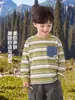 Camiseta de Manga Larga Rayada para Niños Estilo Europeo Otoño 2026 Nueva Ropa Infantil Niños Bebé Niño Pequeño Estilo Primavera/Otoño Top Tendencia