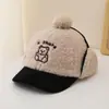 Gorro de Protección para Oídos Infantil Otoño e Invierno Cálido y Cortavientos Gorra de Béisbol con Visera para Bebé Oso Lindo Niño y Niña Gorra de Béisbol de Invierno con Orejeras