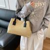Bolso de Mano Tejido de Paja Ins de Corea del Sur Verano Nueva Llegada Casual Vacaciones para Mujer Cesta de Comida Bolso de Hombro Bolso Bandolera de Contraste