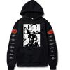 Sudadera con capucha de Naruto con forro polar de talla grande para parejas, sudadera con capucha unisex informal con borde cruzado, sudadera con capucha de anime