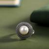 Anillo Humano Plata Plata Tailandesa Seiko Mano Joyería Plata S925 Incrustado Perla de Agua Dulce Anillo Encaje Estilo Europeo Anillo Personalizado