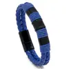 Pulseira Tecida à Mão com Fio de Cera Estilo Retro Simples Fivela Magnética de Liga Criativa Pulseira de Couro Joia Quente de Venda Transfronteiriça