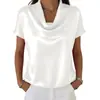 2025 Nuevo Estilo Top Holgado de Manga Corta para Sitio Independiente Transfronterizo de Amazon Camisa Casual Versátil para Mujer