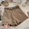 O item essencial da moda deste ano! Chic retrô estilo Hong Kong! Shorts casuais de terno de cintura alta com silhueta em A que emagrece para mulheres