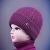 Chapéu de tricô para meia-idade e idosos chapéu de lã com forro de fleece chapéu cachecol feminino de outono e inverno chapéu mãe quente para todas as estações chapéu de inverno
