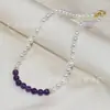 Conjunto de Collar de Calcedonia Natural Madreperla Perla Regalo para el Día de la Madre Día de la Mujer para Mamá, Suegra, Suegra Venta al por Mayor