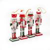 Cascanueces Soldado de 13 cm Juego de Cuatro Piezas Adornos Colgantes con Abalorios de Pedrería Decoraciones de Árbol de Navidad de Madera Juego de Caja de Regalo