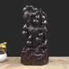 Artesanías de madera maciza Huali, soporte creativo de madera con forma de calabaza y flor de pájaro para el hogar, adornos tallados en madera Fu Lu Shou Xi Cai