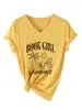 Chica Libro Verano Amazon Ebay Sitio Independiente Camiseta de Manga Corta con Cuello en V de Moda y Elegante para Mujer Camisa Básica
