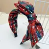 Faixa de Cabeça Natalina Xadrez Geométrico Europeu e Americano Laço Cruzado Retro para Mulheres Colocação de Roupas Decorativas Festivas