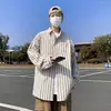 Camisa Rayada Hombre Verano 2023 Nueva Moda Marca Popular Camisa de Manga Larga Duffian Guapo De Moda Suelta Casual Chaqueta