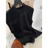 26 Estilo Novo de Início de Primavera Camisa Colete de Algodão Orgânico Fiado a Siro com Etiqueta de Metal de Ombro Largo Emagrecedor Gola Redonda Manga Meia