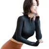 Chamarra Deportiva Media Cremallera para Mujer Manga Larga Cuello Ropa Ajustada Secado Rápido Ropa de Yoga Gimnasio Correr Fitness Chaqueta para Mujer