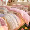 Juego de Cuatro Piezas de Terciopelo de Leche Engrosado de Invierno para Cama Funda de Edredón de Terciopelo de Doble Cara Franela Terciopelo Coral Juego de Tres Piezas de Sábanas de Cama Sábanas de Cama