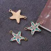Estrella de Mar Pentagonal de Diamante Accesorios Metálicos Anillos Dobles Florales Accesorios Pulsera DIY Accesorios de Cuentas en stock Al por mayor