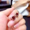 Pendientes de rubí con imitación de diamantes, venta en línea en vivo de celebridades, nuevos pendientes Caibao de moda para mujer, joyería para las orejas