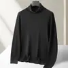 Suéter de Lana para Hombre Imitación 100% Lana Otoño e Invierno Cuello Alto Lavable a Máquina Lana Interior Alta Lujo Suéter Amigable con la Piel