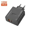 Cargador de pared 25W con huella dactilar, adaptador de corriente 5V3A, carga rápida Qc3.0, 1 USB + 1 PD, cargador para teléfono móvil