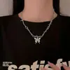 Colar de borboleta ins japonês e coreano escuro doce legal feminino hip hop punk Harajuku retrô Corrente de clavícula de espinho moda