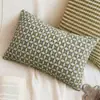 Funda de Cojín para Sofá de Sala de Estar Verde Retro Funda de Almohada Cubierta para Cojín de Tiro para Dormitorio Mesita de Noche Ventana Saliente Funda de Cojín Lumbar