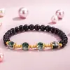 Nuevo Pulsera de Obsidiana Verde Imitación Pulsera de Cristal para Mujeres para Atraer Riqueza y Transferir Cuentas Pulsera para Mejor Amiga Pulsera de Nicho