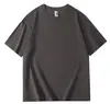 Camiseta de Color Sólido con Cuello Redondo Estampada con Logo Publicidad Camisa Cultural Algodón Puro Hombro Caído Cuello Redondo Manga Corta Ropa de Trabajo Uniforme de Clase DIY