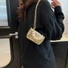 Mini bolso de mujer estilo occidental europeo y americano 2025, estampado de leopardo, de alta calidad, primavera, nuevo, elegante, con cadena, pequeño bolso cuadrado bajo el brazo.