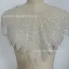Malla Bordada Pecho Frontal Lentejuelas Bordado con Cuentas Industria Pesada DIY Pegatinas de Tela Ropa para Mujer Accesorios de Encaje