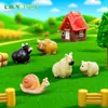 Paisagem em miniatura, série realista de fazenda de vacas em preto e branco, acessórios de decoração DIY de garrafa ecológica, miniaturas de resina