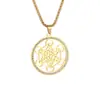 Colgante Hueco de Estrella de Seis Puntas Incrustada de Diamantes de Acero Inoxidable Array Moda Retro Europea y Americana Lujo Ligero Collar Personalizado Joyería al por Mayor