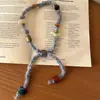 Collar de Flor Redonda de Cuerda de Algodón y Resina Moda Coreana Cadena de Clavícula Única Temperamento Joyería Versátil de Gama Alta Venta al por Mayor