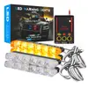 Luz Estroboscópica para Grade de Carro, Luz de Advertência Piscante 6 LEDs Um para Quatro, Luz de Advertência para Caminhão, Luz de Grade de Alto Brilho, Imposto Não Incluído
