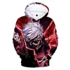 Animación de Dibujos Animados del Entorno de Tokyo Ghoul tokyo ghoulSuéter con Capucha de Impresión Digital 3D Soporte para el Cabello