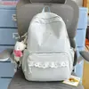 Mochila Dulce para Niñas de Secundaria y Preparatoria Estilo Coreano con Adorno de Encaje, Ambiente Fresco y Relajante, Adecuada para Salidas, Compras y Picnic