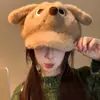 Gorra de Pato de Dibujo Animado para Perro Enfadado Peludo para Mujer, Boina Cálida de Invierno para Cabeza Grande de Estudiante, Gorra de Béisbol Versión Grande