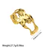 Pulsera de Acero Inoxidable Chapado en Oro de 18K de Estilo Nuevo Europeo y Americano que Conserva el Color para Mujer, Pulsera Abierta de Acero de Titanio con Diseño de Flor y Hoja de Gama Alta